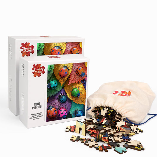 Leaf Ladybugs - Wooden Jigsaw Puzzle