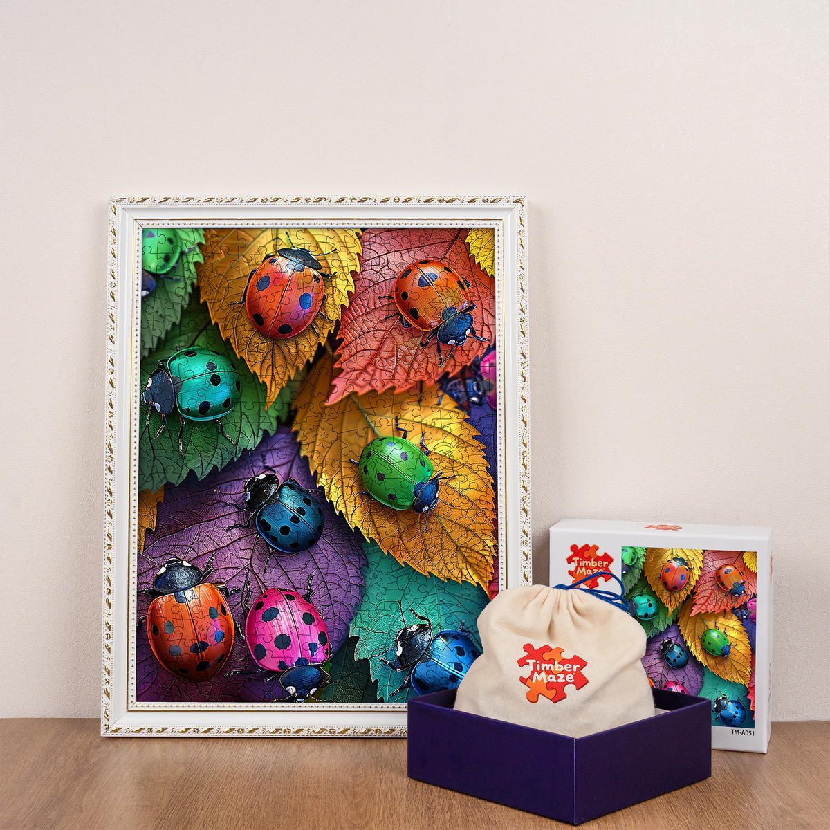 Leaf Ladybugs - Wooden Jigsaw Puzzle