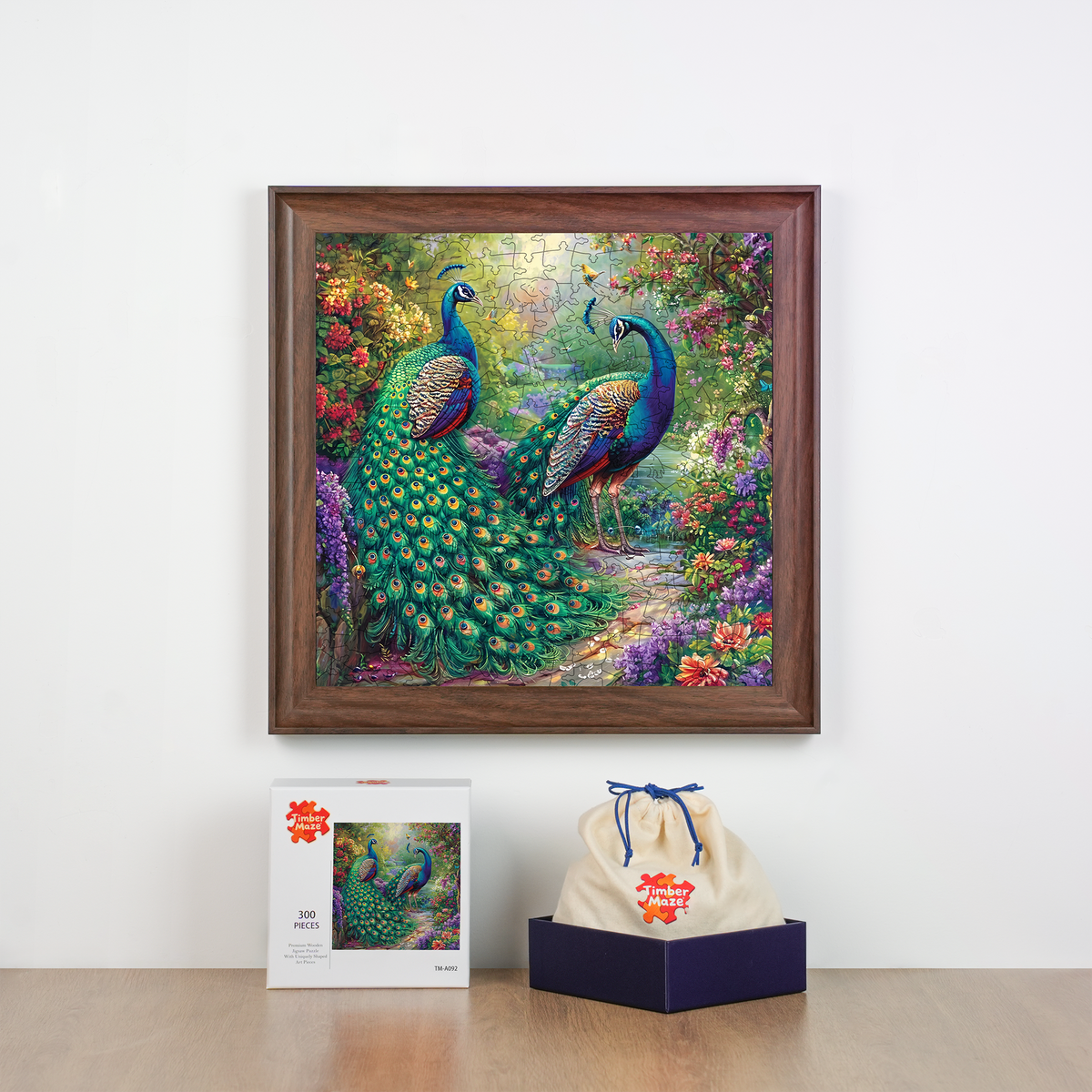 Peacock Garden - Wooden Jigsaw Puzzle
