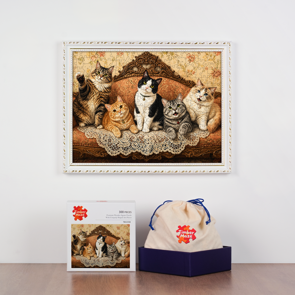Cat on the Sofa - Wooden Jigsaw Puzzle