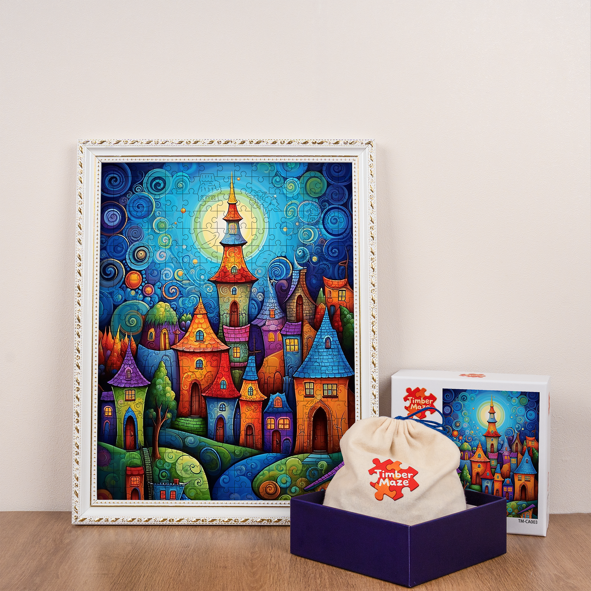 Fantasy Town - Wooden Jigsaw Puzzle