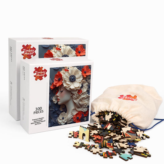 Floral Muse - Wooden Jigsaw Puzzle