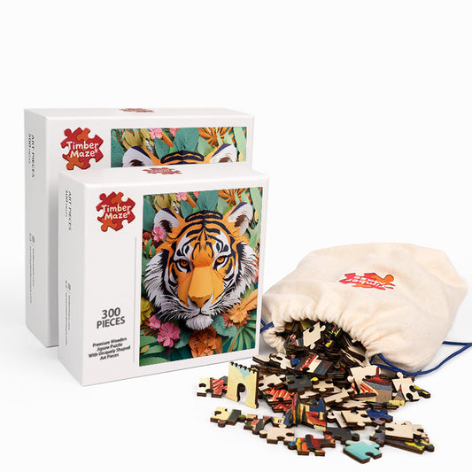 Tiger's Bloom - Wooden Jigsaw Puzzle