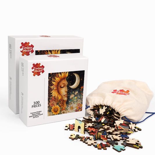Sun & Moon - Wooden Jigsaw Puzzle