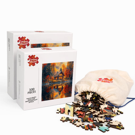 Autumn Cabin - Wooden Jigsaw Puzzle