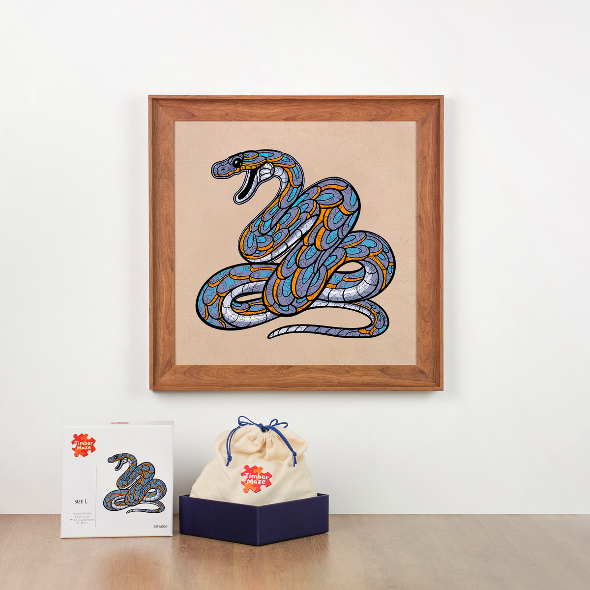 Coiled Snake - Wooden Jigsaw Puzzle