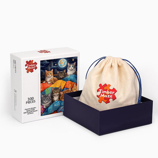Cats in Space - Wooden Jigsaw Puzzle