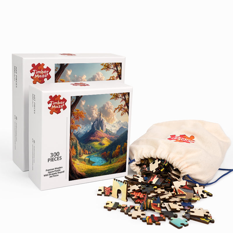 The Castle of the Mountains - Wooden Jigsaw Puzzle