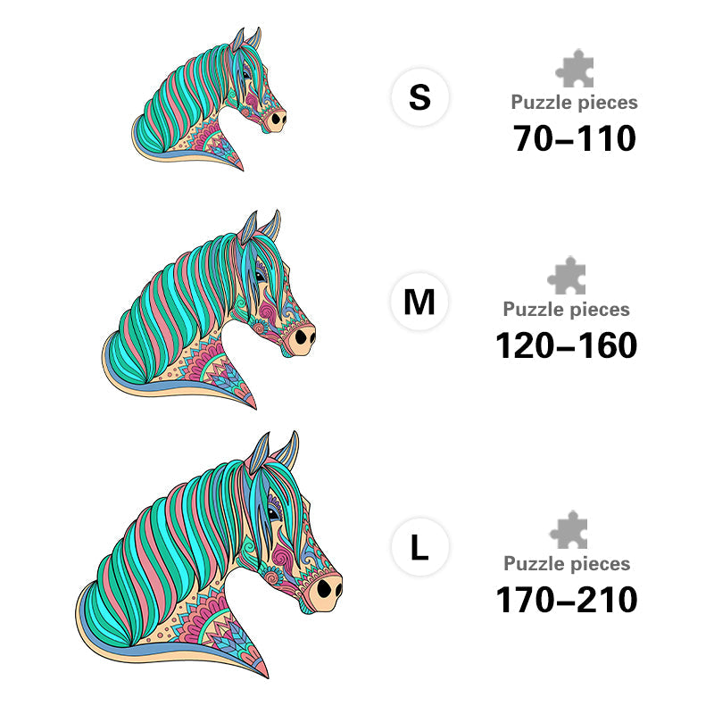 Boho Horse - Wooden Jigsaw Puzzle