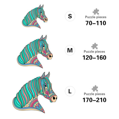 Boho Horse - Wooden Jigsaw Puzzle