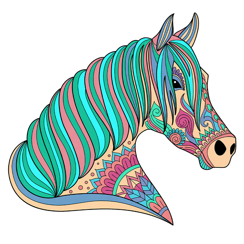 Boho Horse - Wooden Jigsaw Puzzle