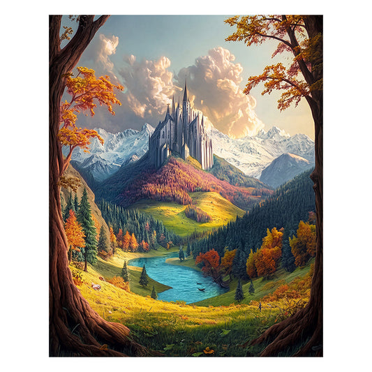 The Castle of the Mountains - Wooden Jigsaw Puzzle
