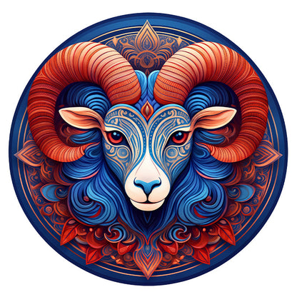 Mandala Aries - Wooden Jigsaw Puzzle