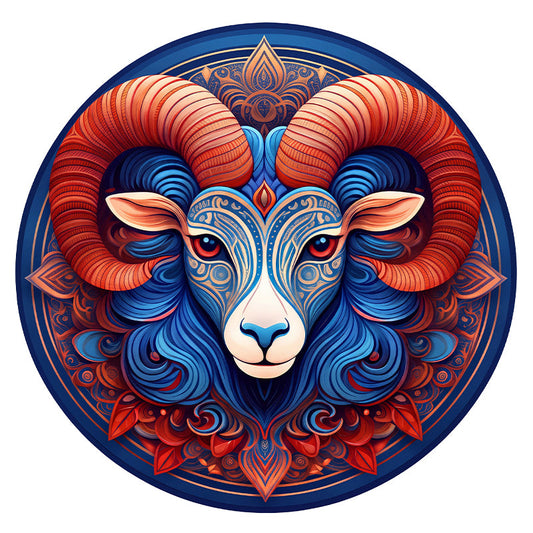 Mandala Aries - Wooden Jigsaw Puzzle