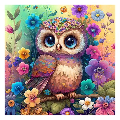 Cute fluffy baby owl - Wooden Jigsaw Puzzle