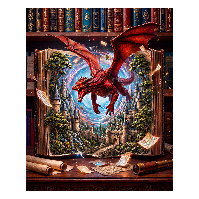Fantasy Dragon Castle - Wooden Jigsaw Puzzle