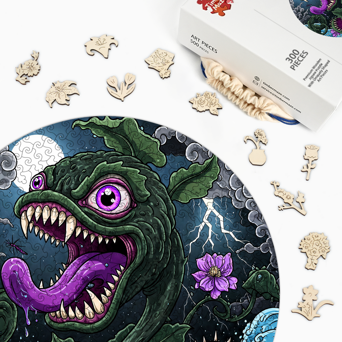 Abyssal Bloom - Wooden Jigsaw Puzzle