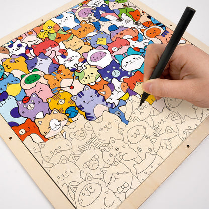 Little Kitties - Wooden Coloring Puzzle