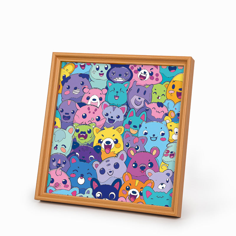 Beastly Bunch - Wooden Coloring Puzzle
