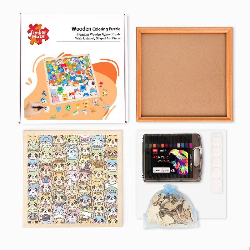Chinchilla - Wooden Coloring Puzzle