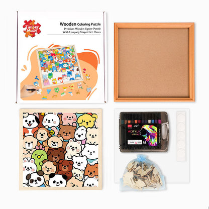 Forest Companions - Wooden Coloring Puzzle