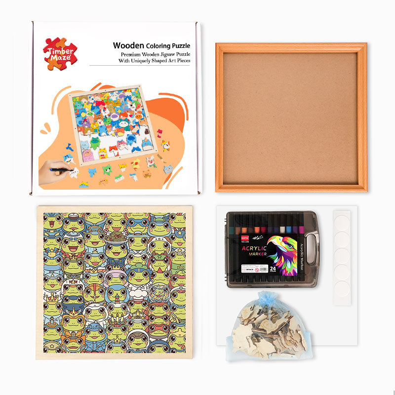 Frog - Wooden Coloring Puzzle