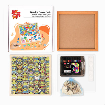 Frog - Wooden Coloring Puzzle