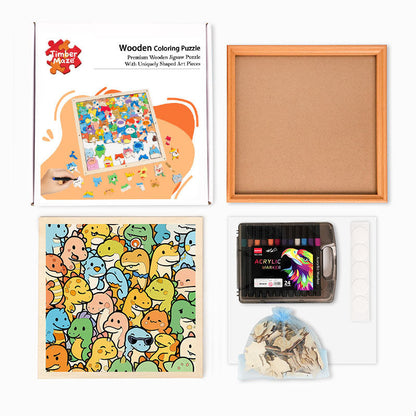 Little Dragon - Wooden Coloring Puzzle