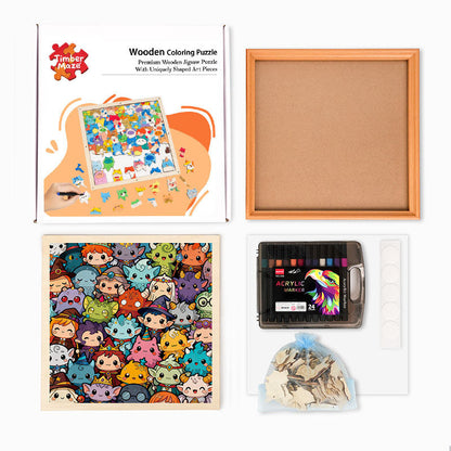 Monster Mash - Wooden Coloring Puzzle
