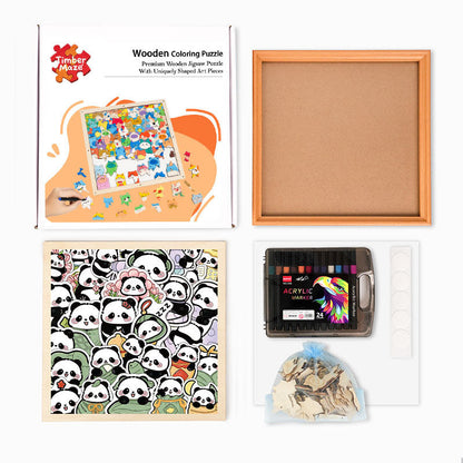 Panda II - Wooden Coloring Puzzle