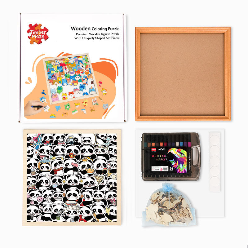 Panda III - Wooden Coloring Puzzle