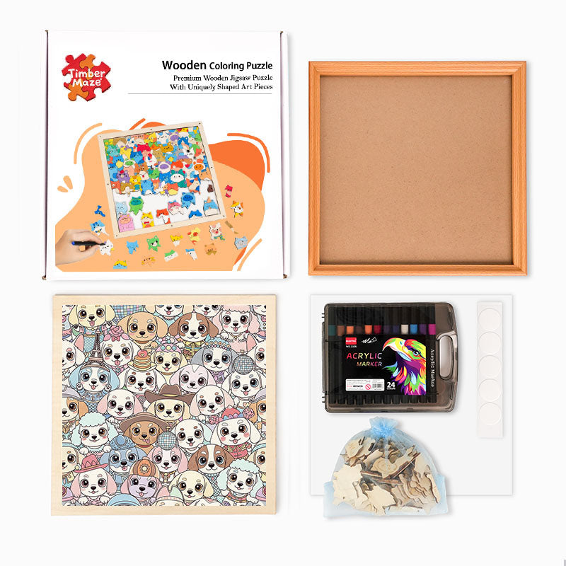 puppy - Wooden Coloring Puzzle