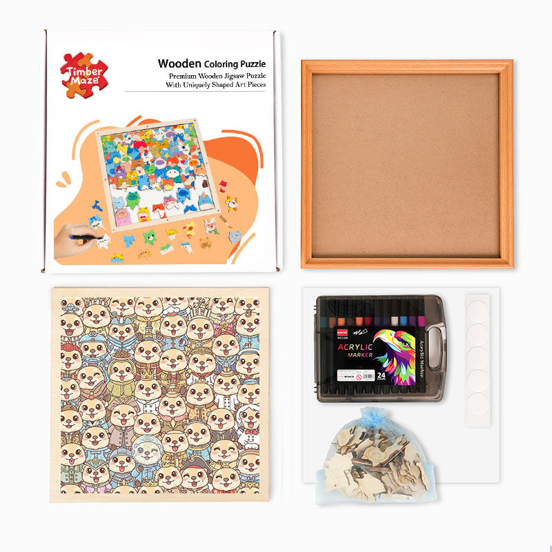 sloth - Wooden Coloring Puzzle