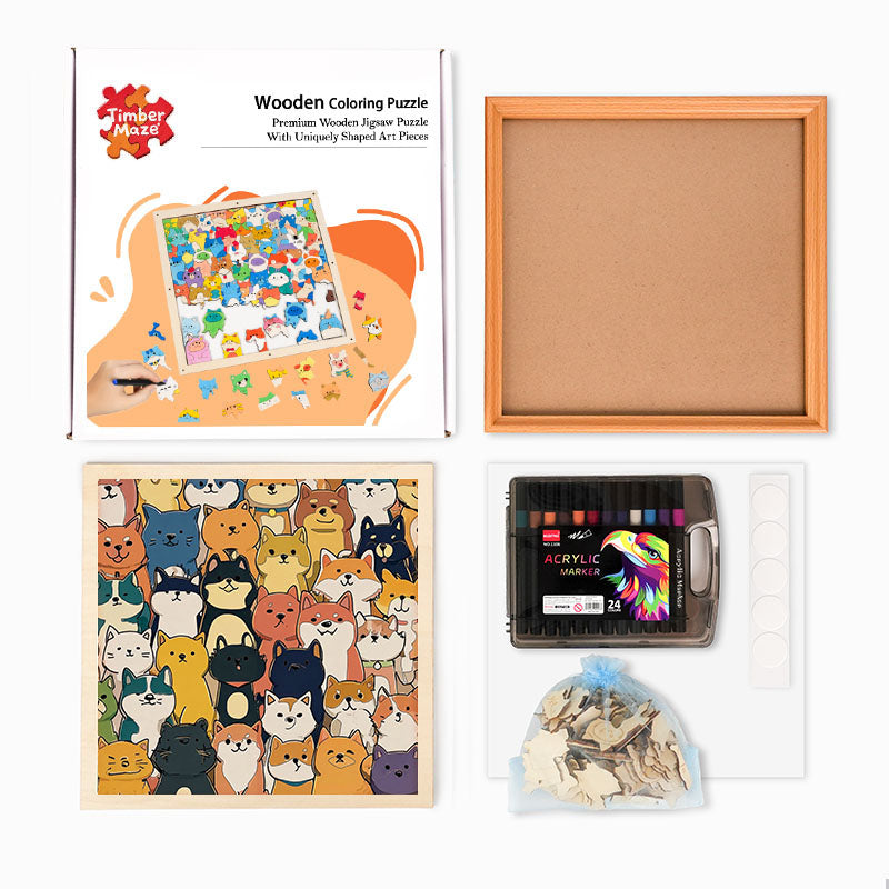 Shiba Inu - Wooden Coloring Puzzle