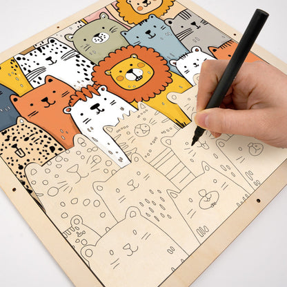 Animal Paradise - Wooden Coloring Puzzle