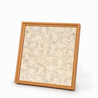 Elephant Party - Wooden Coloring Puzzle