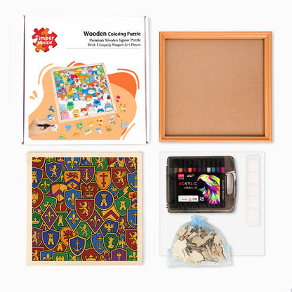 Badge Collection - Wooden Coloring Puzzle