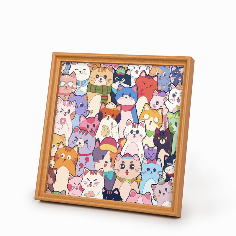 Whimsical Cats - Wooden Colouring Puzzle