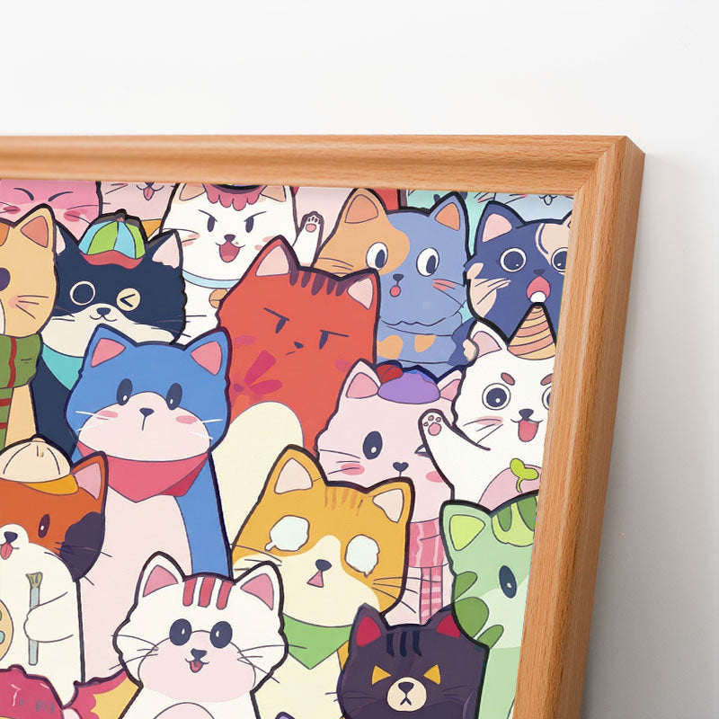 Whimsical Cats - Wooden Colouring Puzzle