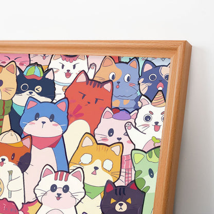 Whimsical Cats - Wooden Colouring Puzzle
