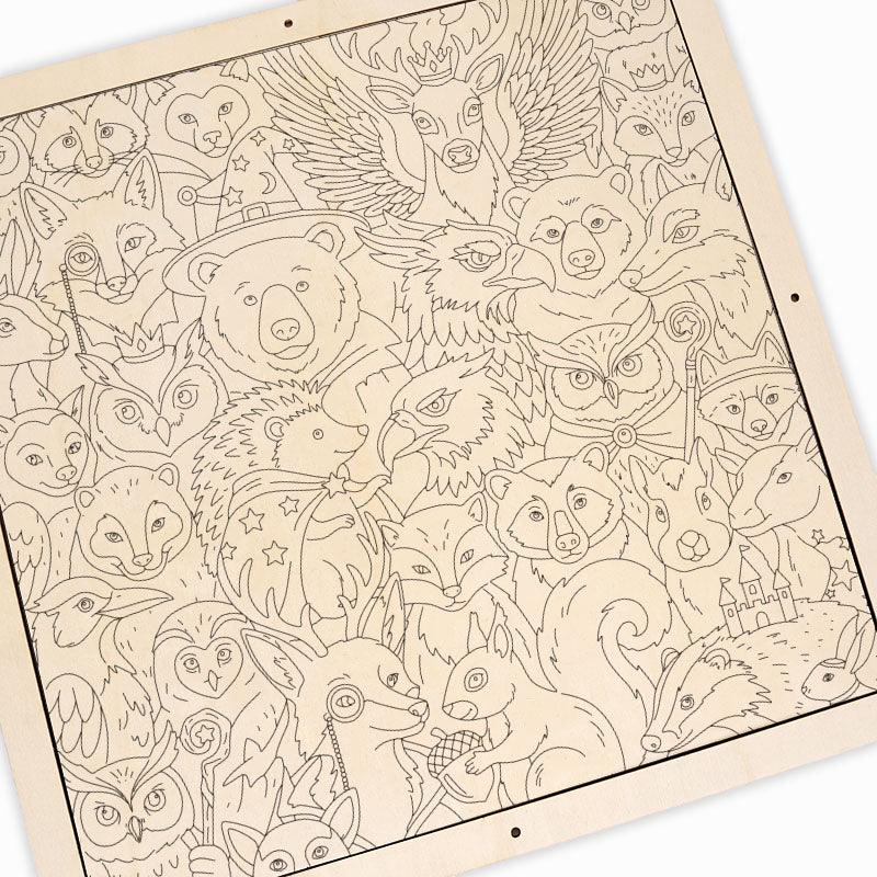 Enchanted Forest Friends - Wooden Coloring Puzzle