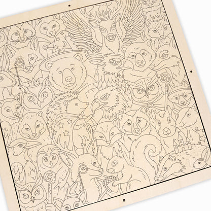 Enchanted Forest Friends - Wooden Coloring Puzzle