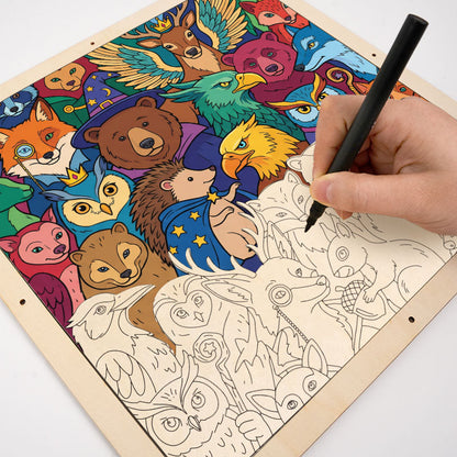 Enchanted Forest Friends - Wooden Coloring Puzzle