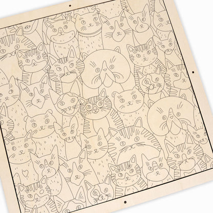 Curious Cats – Wooden Colouring Puzzle