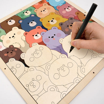 Cute Bears – Wooden Colouring Puzzle