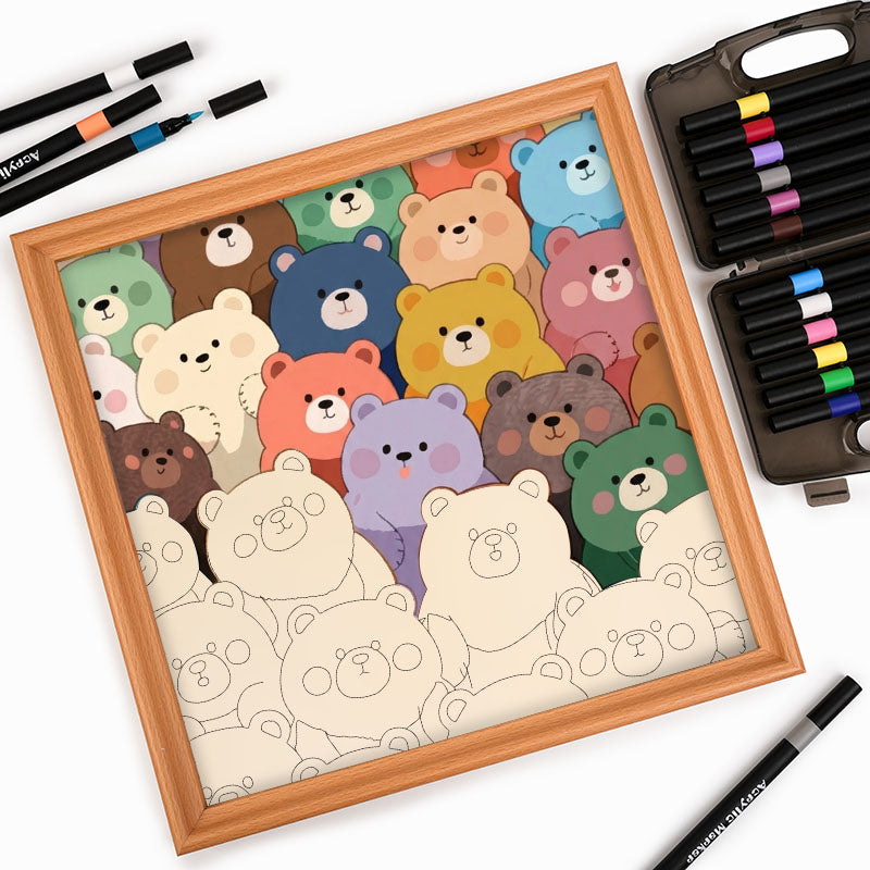 Cute Bears – Wooden Colouring Puzzle