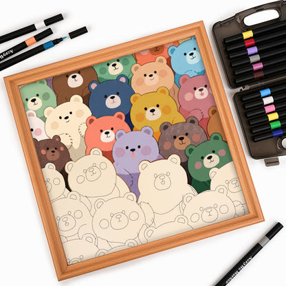 Cute Bears – Wooden Colouring Puzzle