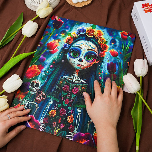 Day of the Dead Girl - Wooden Jigsaw Puzzle
