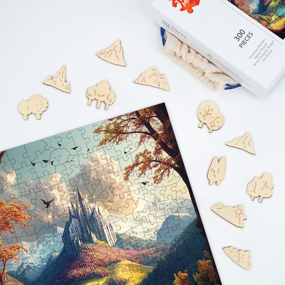 The Castle of the Mountains - Wooden Jigsaw Puzzle