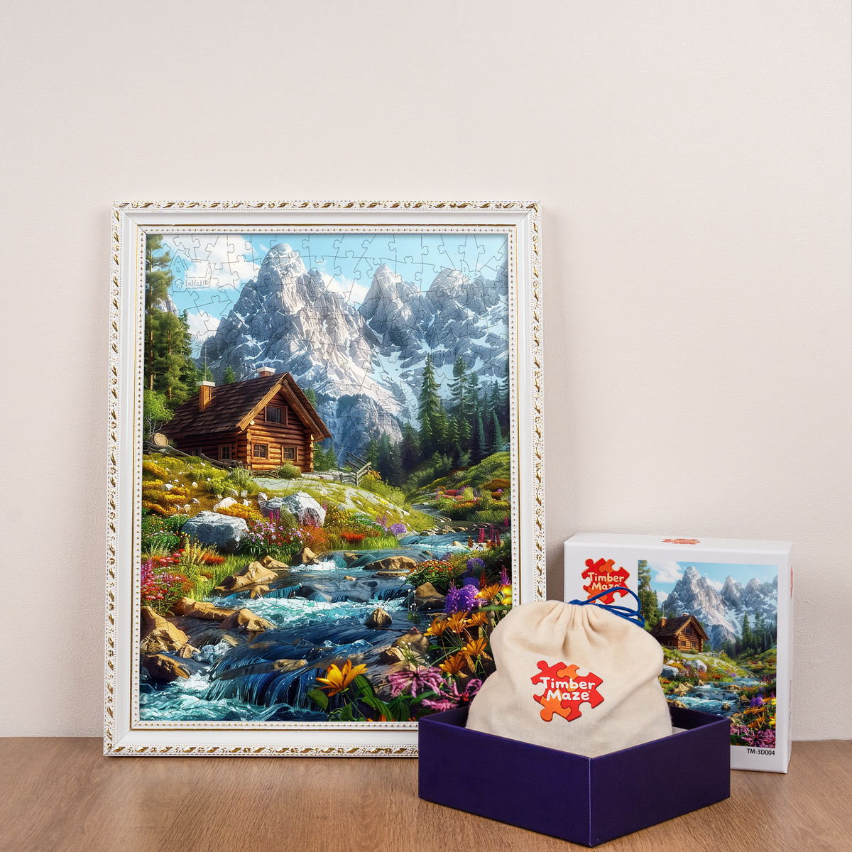 Floral Valley Cabin - Wooden Jigsaw Puzzle